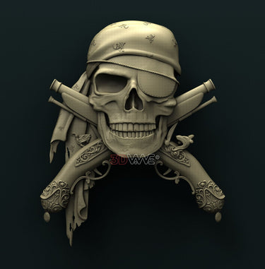 PIRATE SKULL 3D STL 3DWave